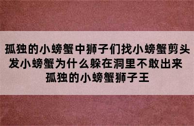 孤独的小螃蟹中狮子们找小螃蟹剪头发小螃蟹为什么躲在洞里不敢出来 孤独的小螃蟹狮子王